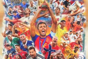 FIFA官方世界杯海报:罗德里C位,梅西、C罗、哈兰德、姆巴佩入镜