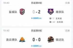 苏超综述:盐城不敌南京无缘登顶,连云港战平开赛至今依旧0胜