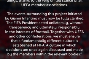 德足协主席:因凡蒂诺独断专行,必须确保FIFA塑造全新的组织文化