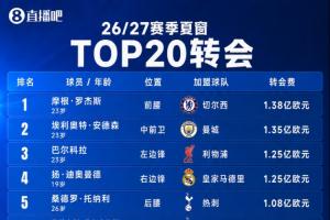 恩佐能否空降标王?夏窗TOP20转会:罗杰斯1.38亿仍第一,5人破亿